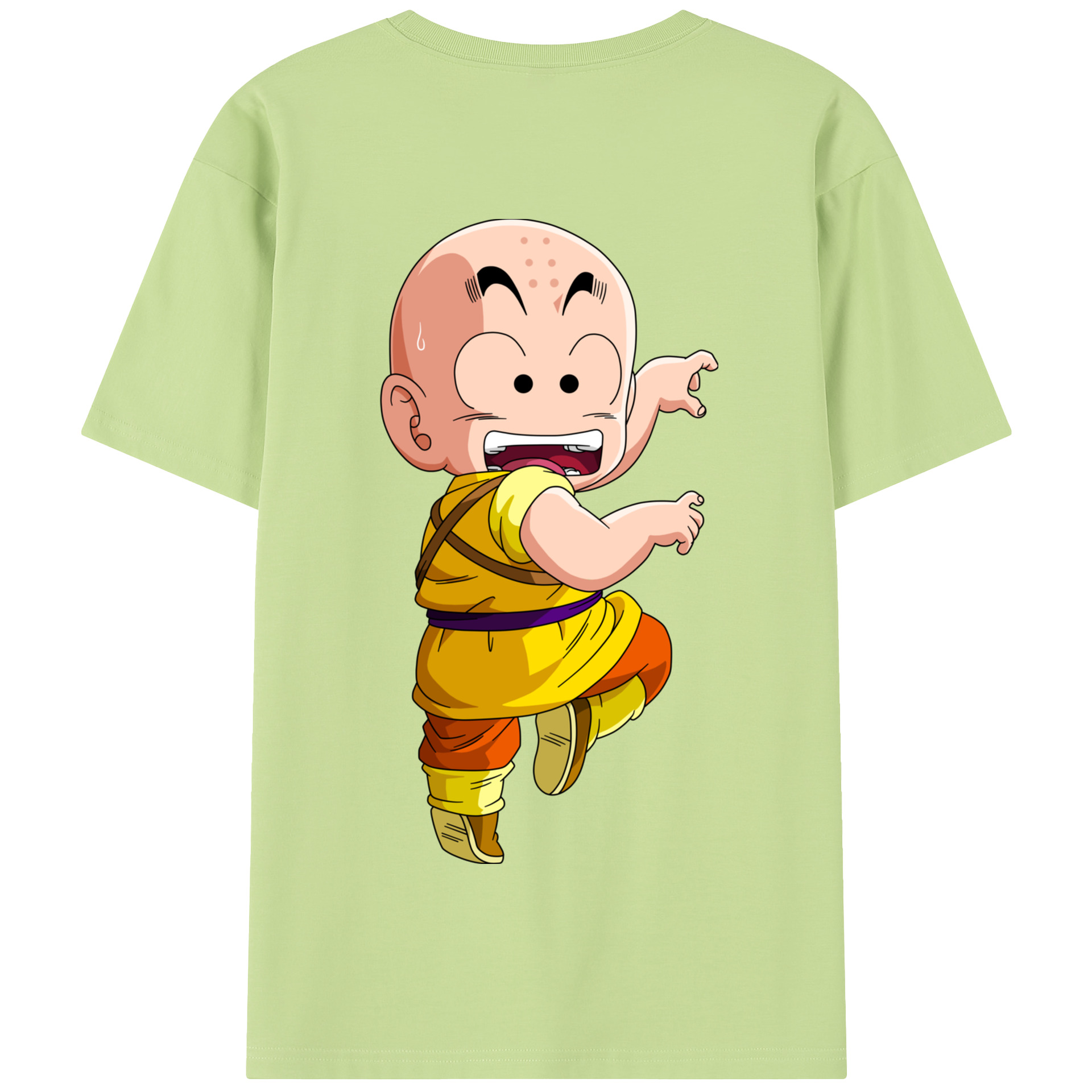（画像用） ドラゴンボール クリリン DRAGON BALL krillin 綿100％半袖Tシャツ（背面プリント）